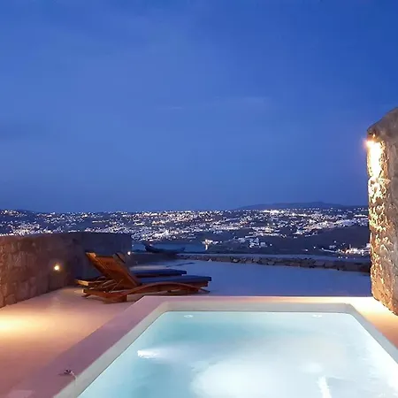 Villa Mykonos Actors Villa 2Bdrs Private Mini- Pool Hydromassage Mykonos Town